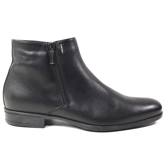 GOODMAN ?? MEN\'S BLACK SOFT LEATHER WINTER BOOTIE